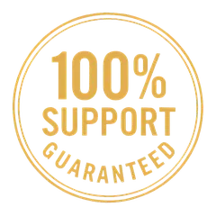 100% support guaranteed seal